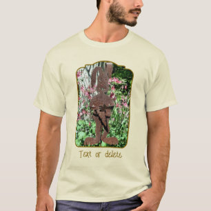T-shirt Jardin de fleurs colombines personnalisé de lapin