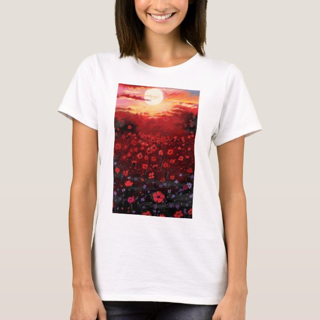 T-shirt jardin de fleurs peintes (Devant)
