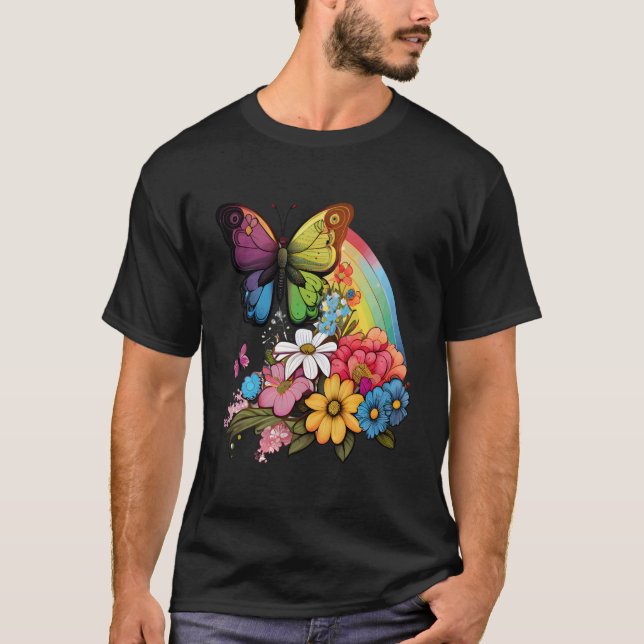 T-shirt Jardin de papillons insecte joli (Devant)