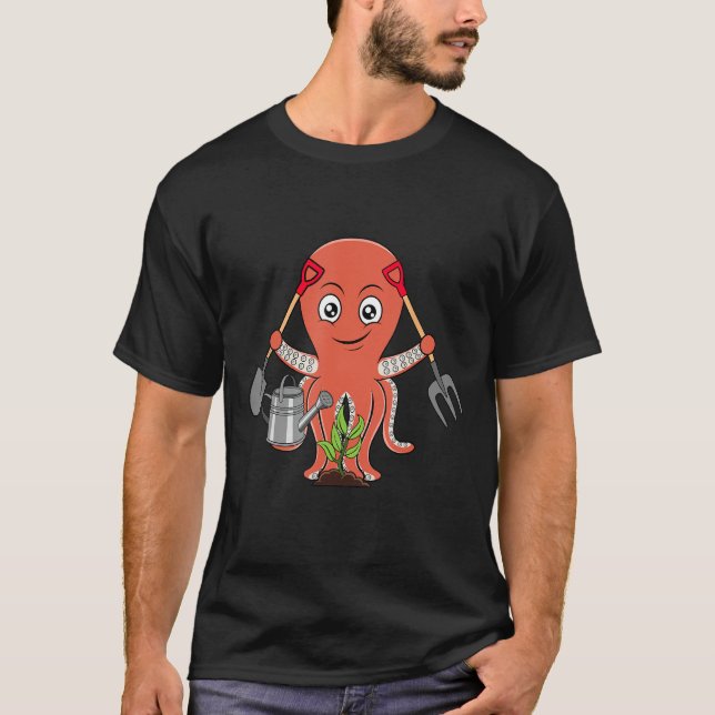 T-shirt Jardin de poulpe Calmar (Devant)