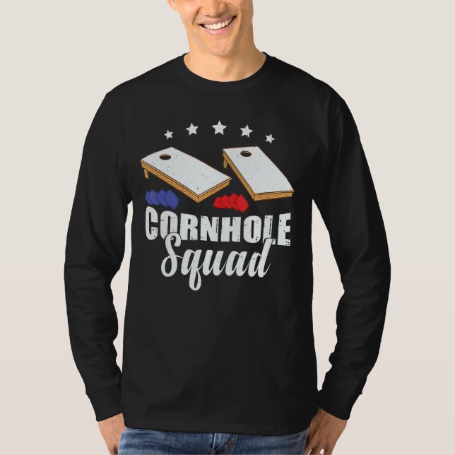 T-shirt Jardin de sac de seigle Cornhole Squad Bean (Devant)