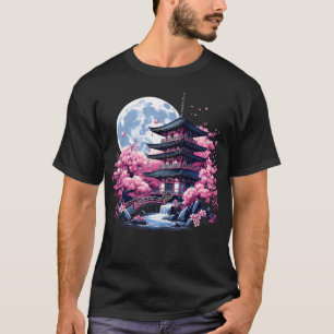 T-shirt Jardin de Sakura Geisha Mont Fuji Cerisier en Fleu