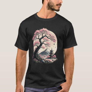 T-shirt Jardin de Sakura Geisha Mont Fuji Cerisier Japonai