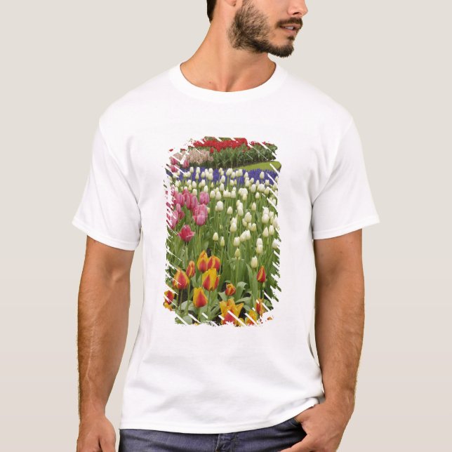 T-shirt Jardin de Tulip et d'Hyacinth, jardins de Keukenho (Devant)