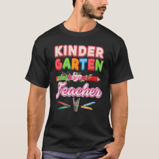 T-shirt Jardin d'enfants Crayon enseignant Floral Fleur Re