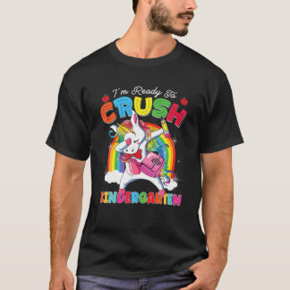 T-shirt Jardin D'Enfants Dabbing Unicorne Retour À L'École
