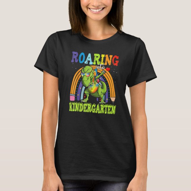 T-shirt Jardin D'Enfants Gratuits Dinosaure Rex Retour À L (Devant)