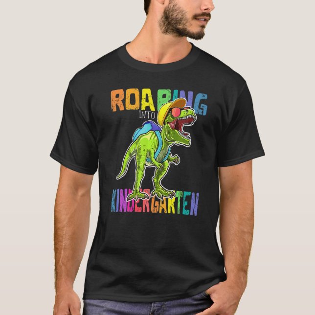 T-shirt Jardin D'Enfants Gratuits Dinosaure Rex Retour À L (Devant)