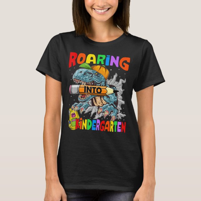 T-shirt Jardin D'Enfants Gratuits Dinosaure Rex Retour À L (Devant)