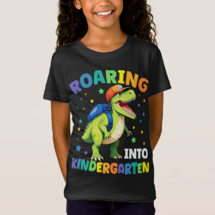 T-Shirt Jardin D'Enfants Gravants Dinosaure T Rex Retour À