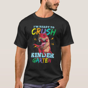 T-shirt Jardin D'Enfants Gravants Dinosaure T Rex Retour À