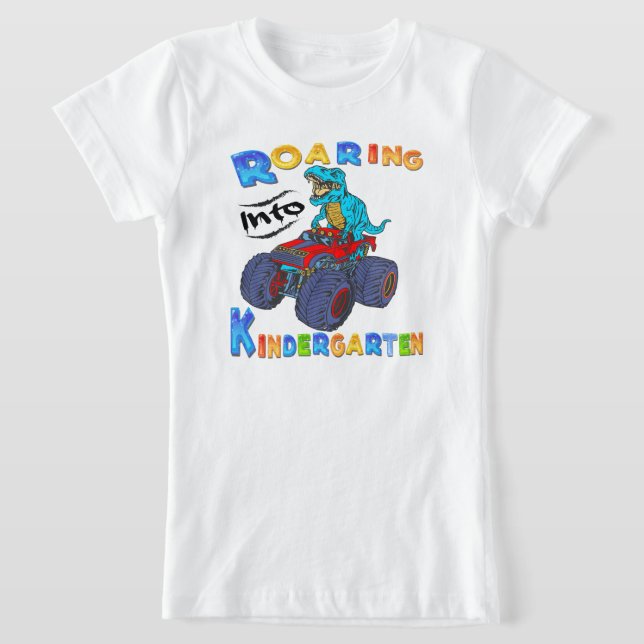 T-Shirt Jardin D'Enfants Gravants Dinosaure T Rex Retour À (Poser)