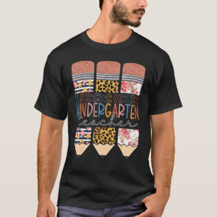 T-shirt Jardin D'Enfants Professeur Leopard Pencil Retour