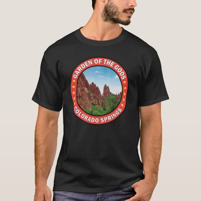 T-shirt Jardin des Dieux Colorado Springs Badge (Devant)