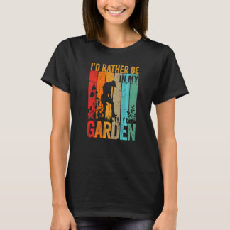T-shirt Jardin drôle Je préférerais travailler dans mon ja