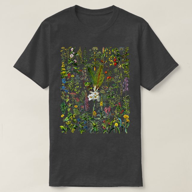 T-shirt Jardin du Plante de fleurs vintages (Design devant)