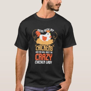 T-shirt Jardin Femme Productrice De Poulet I Crazy Poulet
