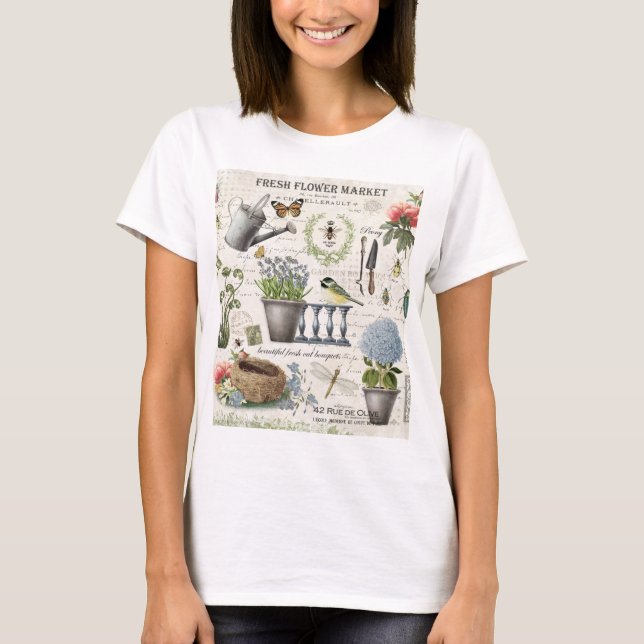 T-shirt Jardin fleuri Vintage (Devant)