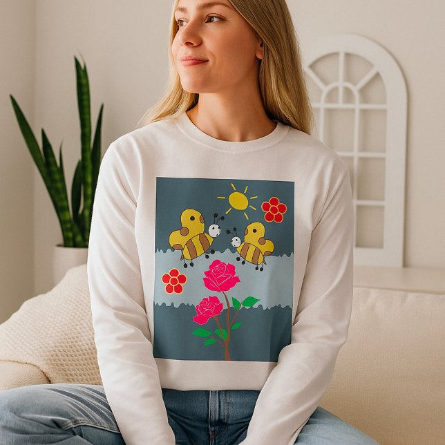 T-shirt Jardin Floral Rose et abeilles (Créateur téléchargé)
