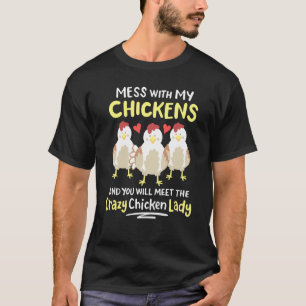 T-shirt Jardin Fou Poulet Lady Femme Agricultrice