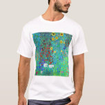 T-shirt Jardin Gustav Klimt avec tournesols<br><div class="desc">Jardin avec tournesols peint par Gustav Klimt en 1907.</div>