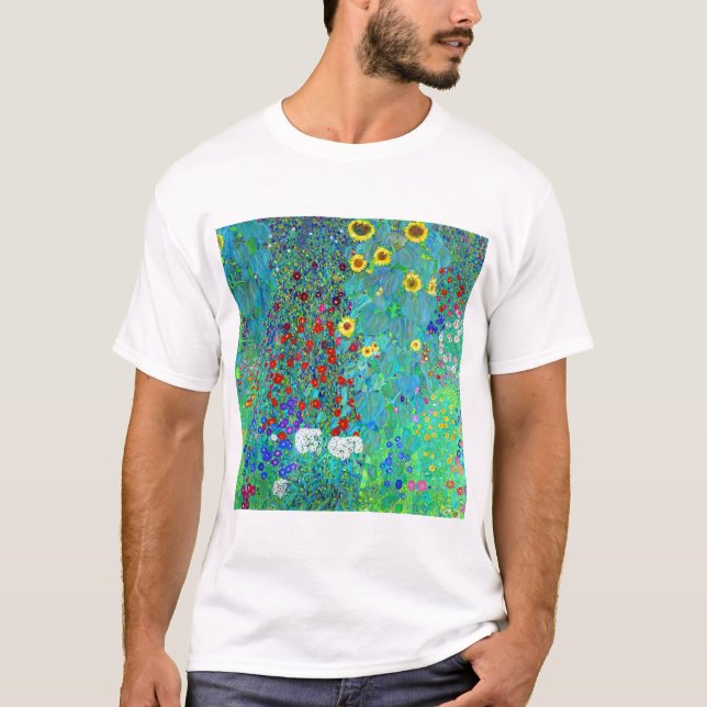 T-shirt Jardin Gustav Klimt avec tournesols (Devant)