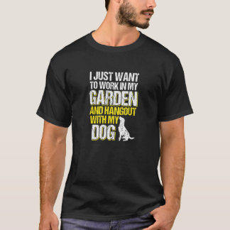 T-shirt Jardin Hangout Avec Mon Chien Jardinage
