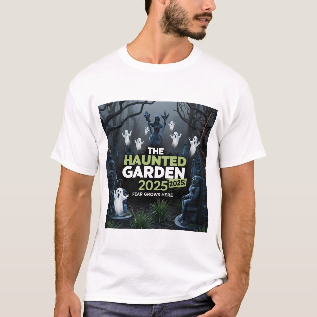 T-shirt Jardin hanté : La peur grandit ici 2025 (Devant)