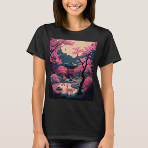 T-shirt Jardin japonais Cherry Blossom pont shire rose