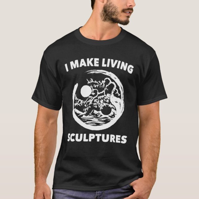 T-shirt Jardin - Je fais des sculptures vivantes - Paix -  (Devant)