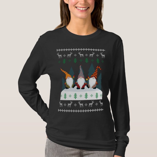 T-shirt Jardin mignon Gnomes Xmas Elf Noël moche (Devant)