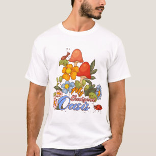T-shirt Jardin Oasis Art Rétro Champignon de Jardin