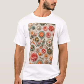 T-shirt Jardin Pastel : Jardin floral 3D artisanal