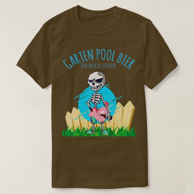 T-shirt Jardin Piscine Lifeguard Bière Hob (Design devant)