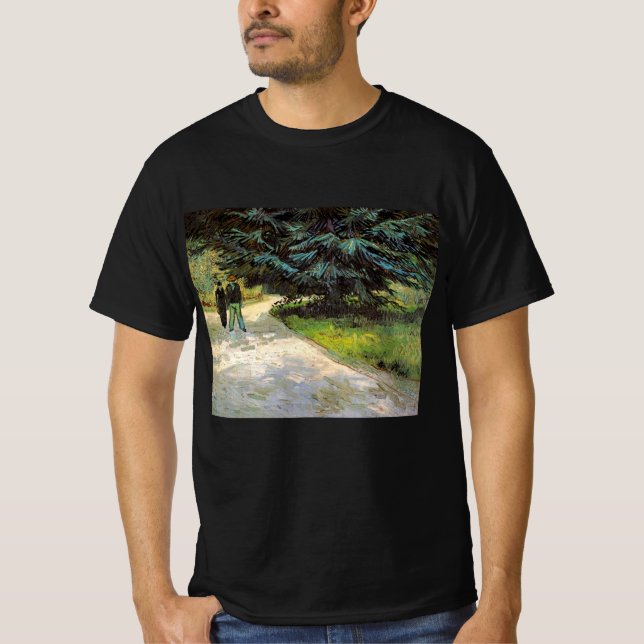 T-shirt Jardin public avec couple par Vincent van Gogh (Devant)
