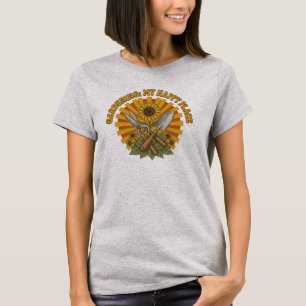T-shirt Jardin Rétro Mon Endroit Heureux Soleil Éclatant V