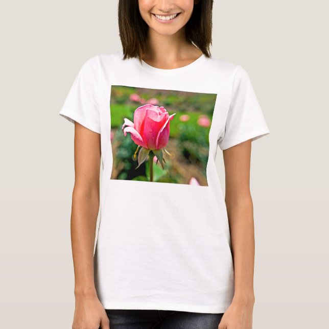 T-shirt Jardin rose rose (Devant)