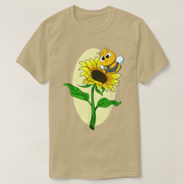 T-shirt Jardin Tournesol mignonne Abee Jaune Fleur Hippie  (Design devant)