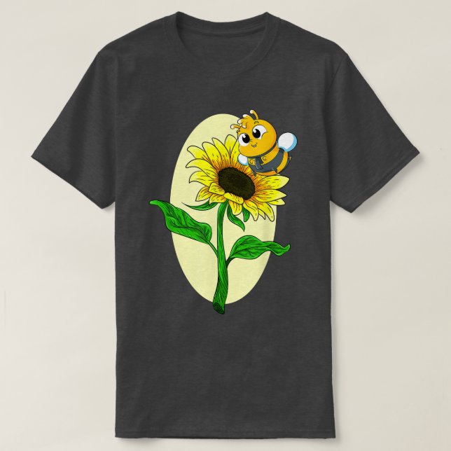 T-shirt Jardin Tournesol mignonne Abee Jaune Fleur Hippie  (Design devant)