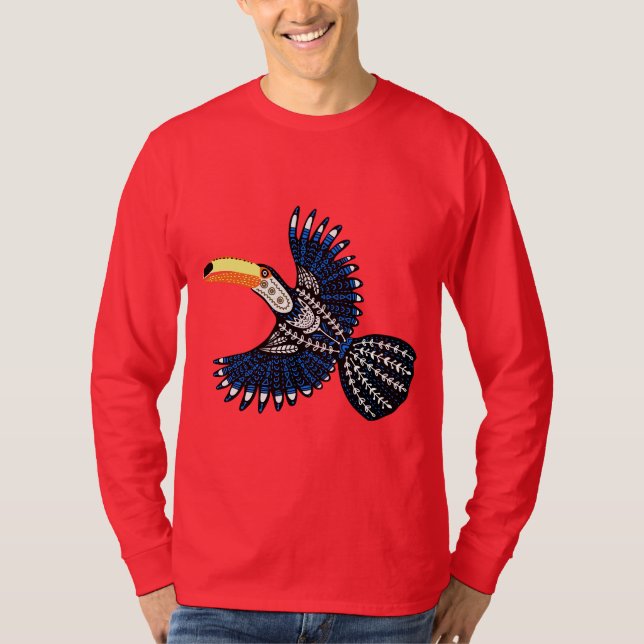 T-shirt Jardin tropical de couleur vive Jungle Toucan Bird (Devant)