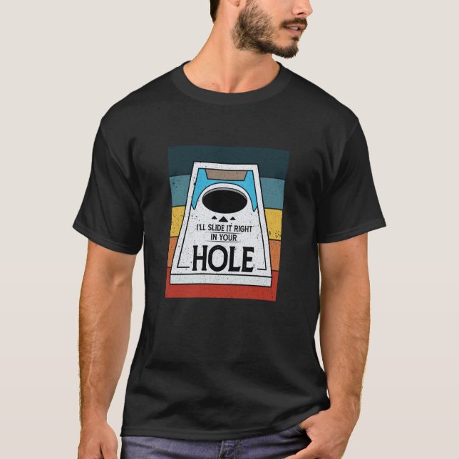 T-shirt Jardin Trou Cornhole Bean Bag Jeu Jeu (Devant)