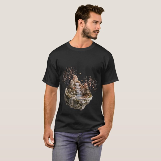 T-Shirt Jardin Zen de la Cascade de l'Île Flottant (Devant entier)