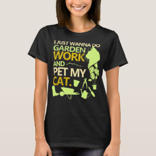 T-shirt Jardinage Amoureux des chats Kitten Plante Succule
