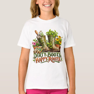 T-shirt Jardinage Bottes Sales Racines Heureuses