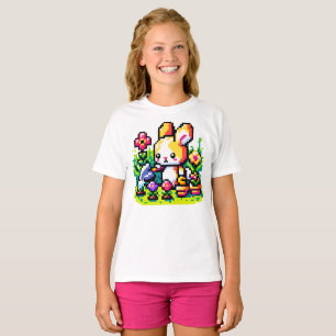 T-shirt Jardinage Bunny - Cute Pixel Art Design de la natu