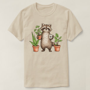 T-shirt Jardinage de Raton Laveur - Alimenté par les Plant