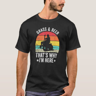 T-shirt Jardinage Pelouse Tondre Gazon Et Bière