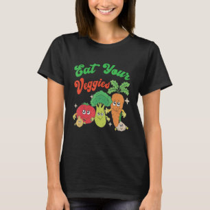 T-shirt Jardinage Rétro Légumes Disant Agriculteur Heureux