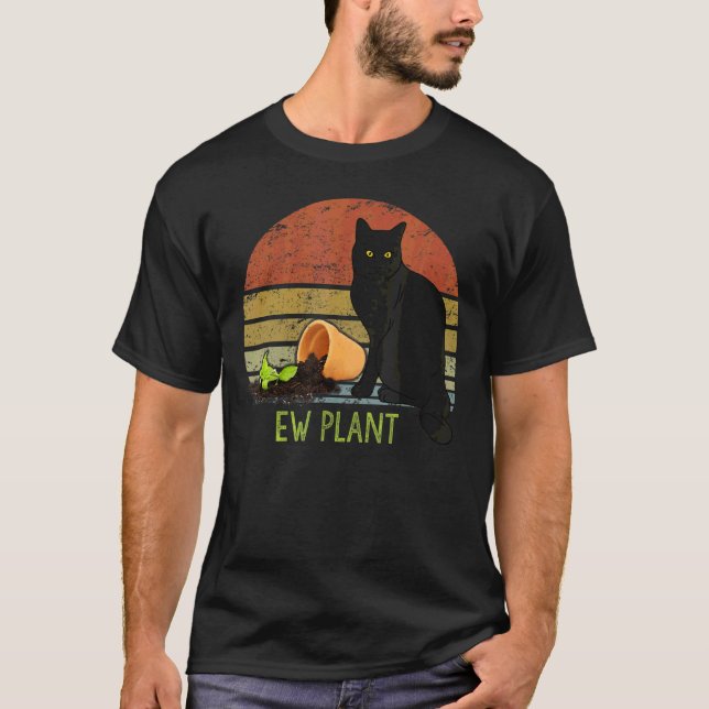 T-shirt Jardinier de plantes Ew Plante grasse Cactus Chat  (Devant)
