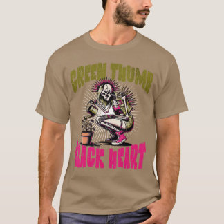 T-shirt Jardinier Punk Rock Squelette Halloween Jardinage